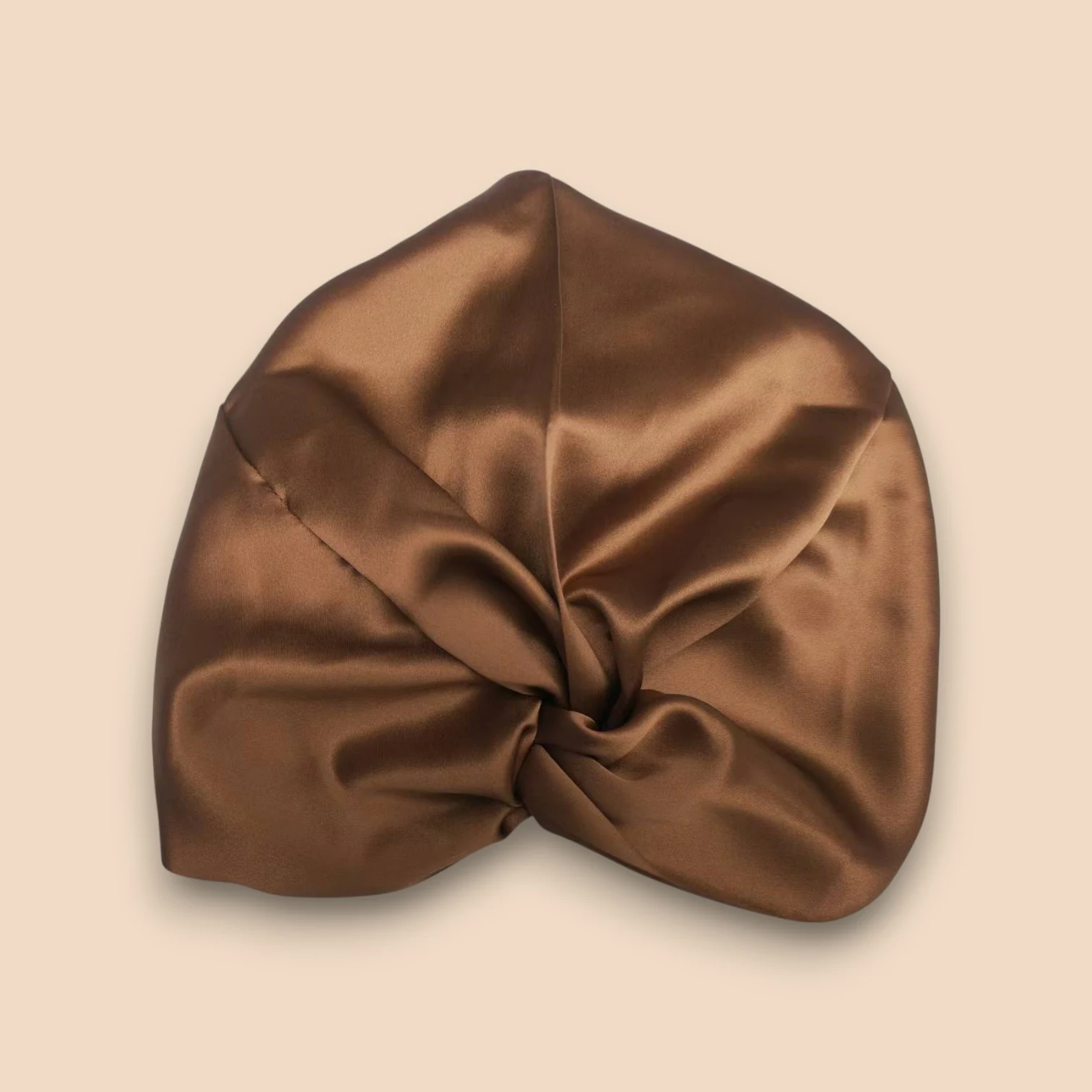 Bonnet de nuit en soie de mûrier standard – Marron moka